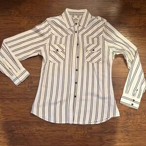 Striped Button Down Western Shirt